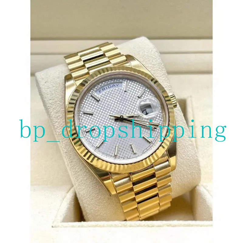 Luxury Classic Watch for Men Designer Mens Watches 41mm Gold Case Automatisk mekaniskt rostfritt stål 904L Sapphire Glass Silver Face Wristwatch