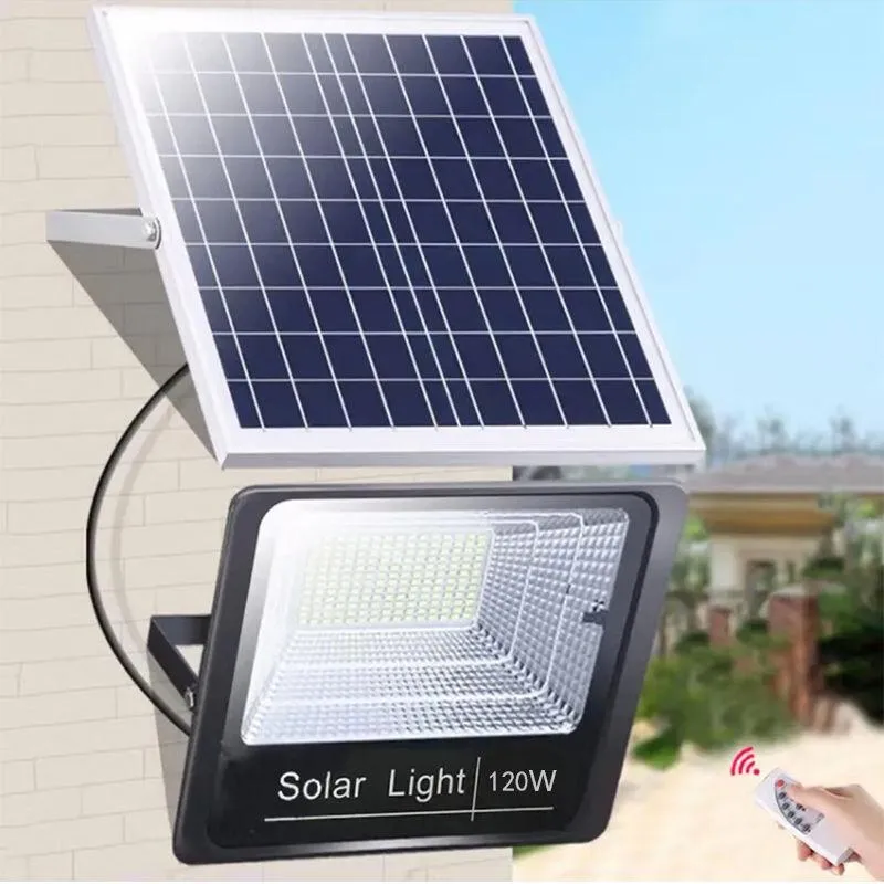 Buiten LED Solar Flood Lights Garden House Remote Control Waterproof Spotlights Led Wall Lamp