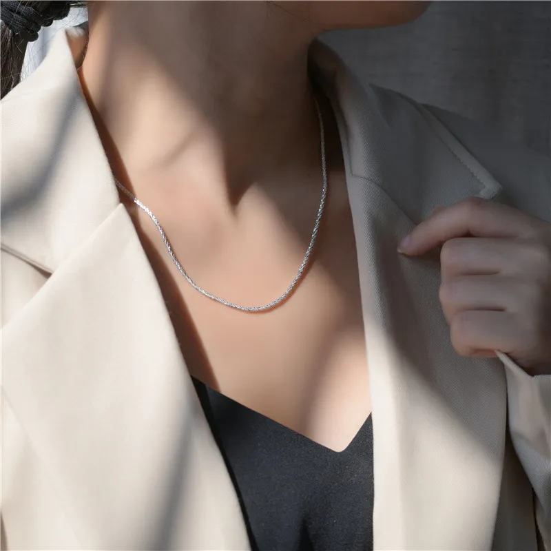 Gliederketten 925 Sterling Silber Halsketten 40 45 cm Zarte individuelle handgefertigte Designerkette Luxuriöser edler Schmuck Accessoires Geschenke für Frauen Link in der Instagram-Story