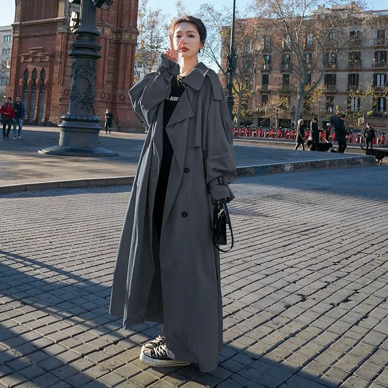 Amazon.com: Mnjyihy Autumn Women's Long Solid Trench Coat