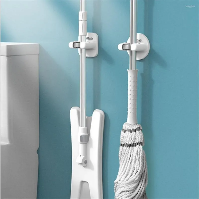 Hooks Wall Mounted Mop Holder Hanger For Brush Broom Bathroom Hook Rack Kitchen Cooking Tool Storage Clip Home Supplies