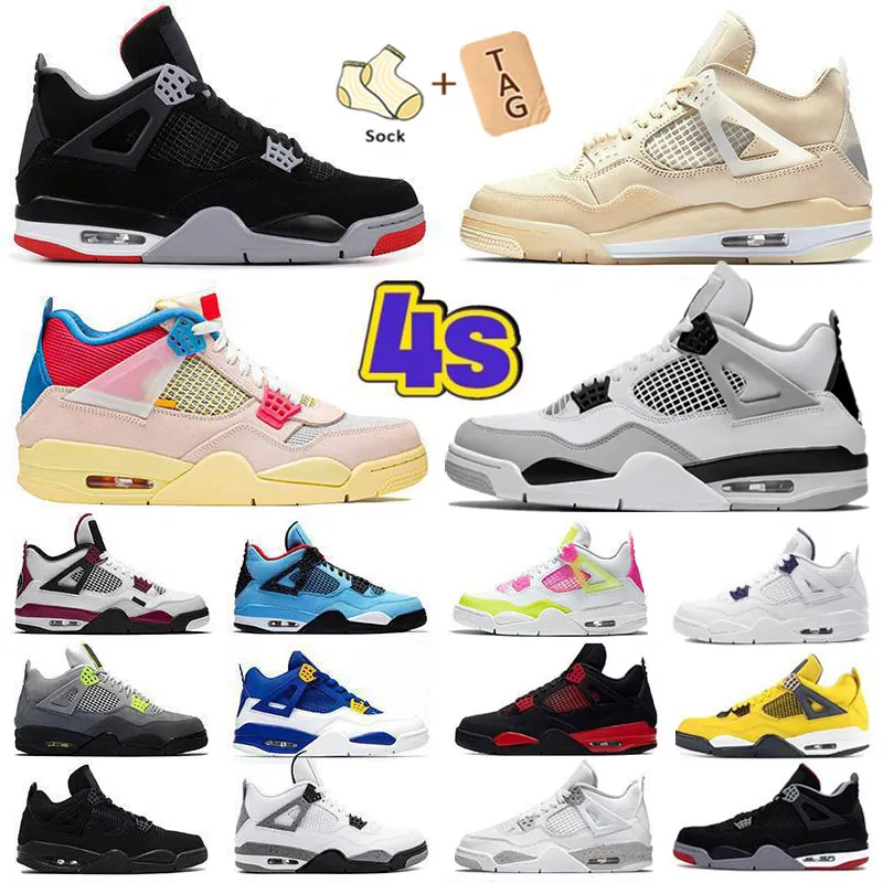 2023 TOP Jumpman 4 Basketball Shoes For Men Women 4s Military Black Cat Sail Red Thunder White 