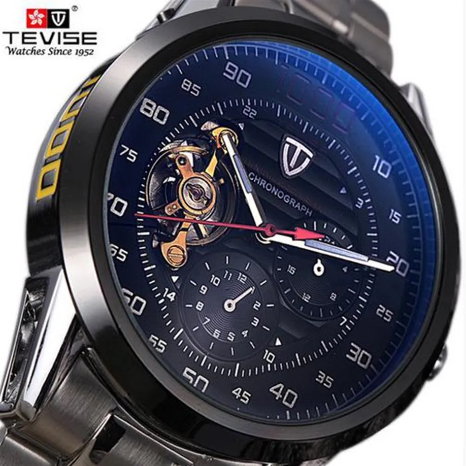 Top Brand TEVISE Orologio a carica automatica di lusso da uomo Tourbillon Orologio meccanico Sport Militare Relogio Automatico Masculino 2019314p