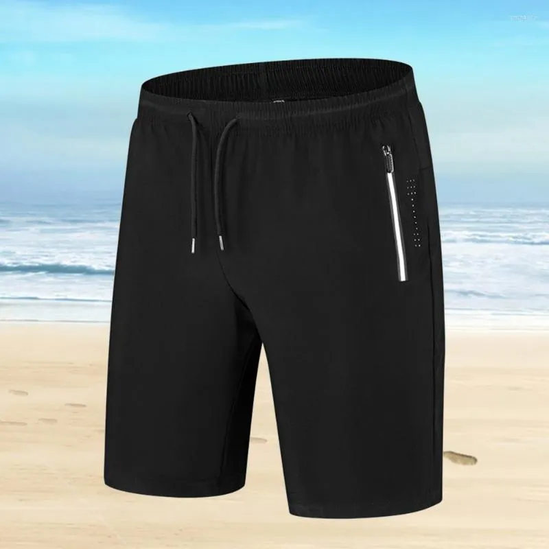 Gym Clothing Summer Thin Five-point Men's Shorts Loose Beach Pants Quick-drying Swimming Mid-waist Pocket Fitness