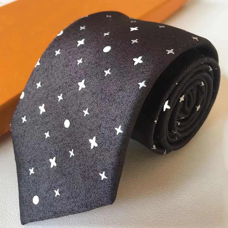Designer Neckties Men Neck Ties Fashion Mens Neckties Letter Print Business Leisure Cravat Silk With Box