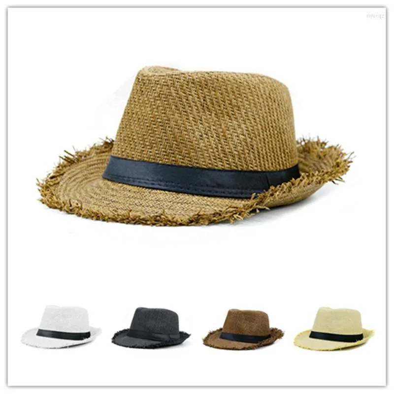 Berets unisex zomerhoed voor mannen strand panama cap jazz fedora stroming sun dames sombrero protector uv vakantie