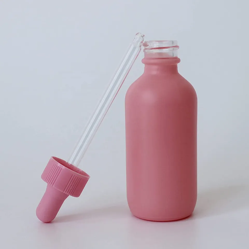 2022 Nya rosa belagda glasdropparflaskor med glasögonutloppsflaskor Eteriska oljor prov Teströr Travel Parfymvätska