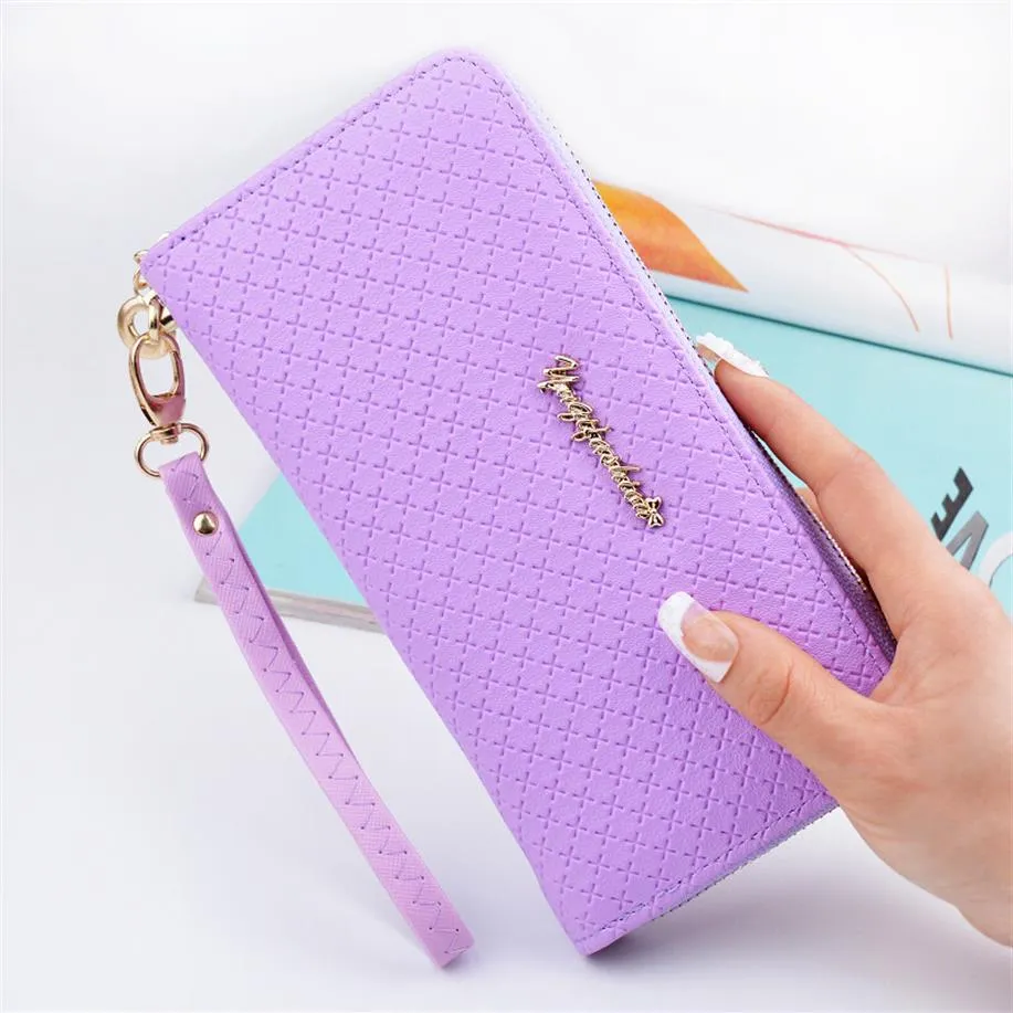 Latest Women zipper Long Wallet Female Coin Purse Change Clasp Purse Money Bag Card Holders Womens Wallets And Purses phone bag295d