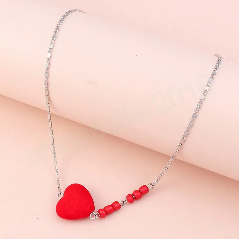 Couleur argent rouge perle coeur taille chaîne Sexy femmes Simple décontracté ventre chaîne corps bijoux accessoire