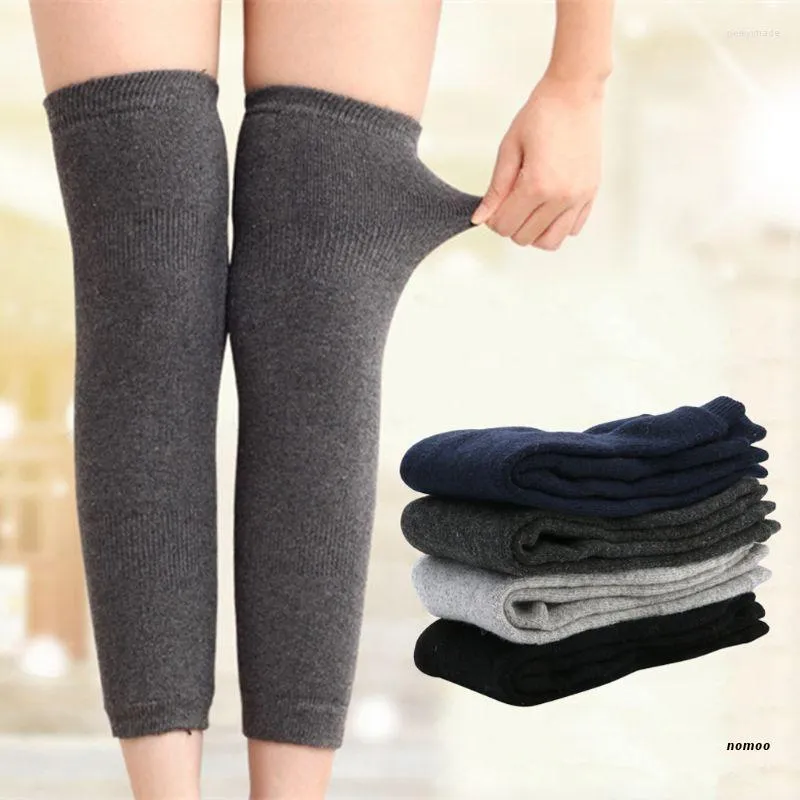 Mulheres meias 1 par feminino mens de caxemira de lã aquecedores de lã da perna coxa quente legging alta