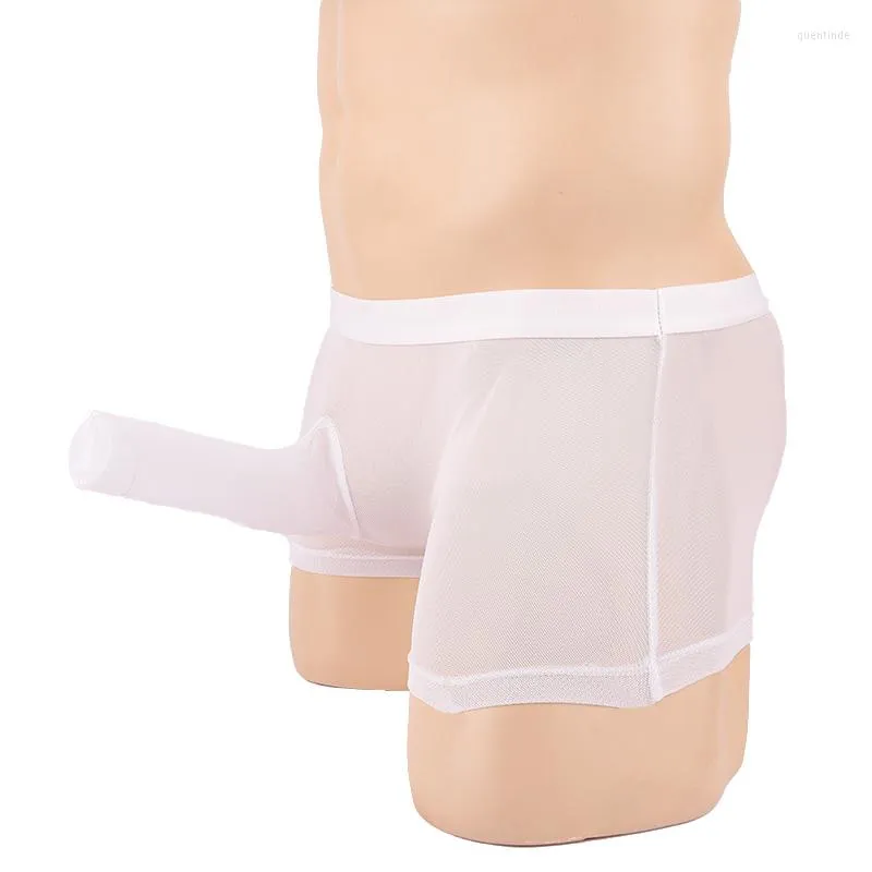 Unterhosen Männer Höschen Weiche Transparente Ultradünne Männliche Einfache Mode Unterwäsche Sexy Shorts Elefanten Nase JJ Seide