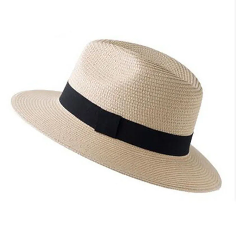 Women Panama Jazz Top Hat Women`s Straw Cap Men Beach Shade Hats Men`s Holiday Travel Caps Spring Summer Causal Sunhat Sunhats Wholesale