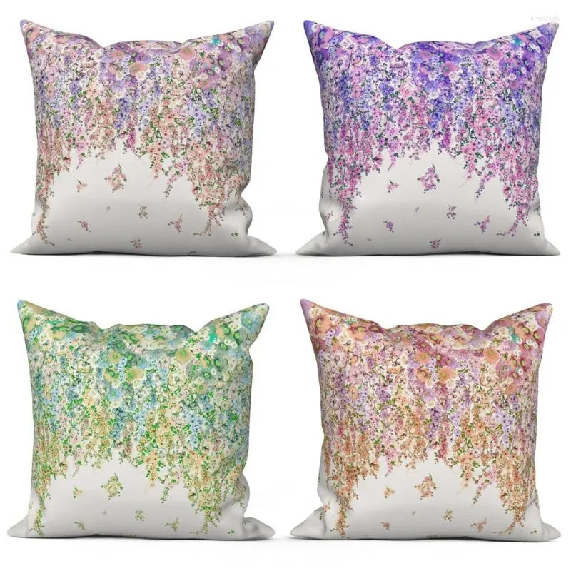 Pillow Flower Printed Polyester Cover Waist Case Living Room Chair Sofa Home Decoration 40x40 45x45 50x50cm