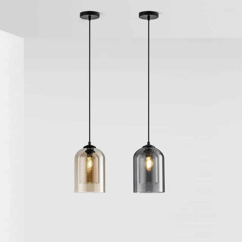 Pendellampor modern led svart lampa bubbla glas j￤rntr￥d salle en krybba h￤ngande skugga k￶k ￶