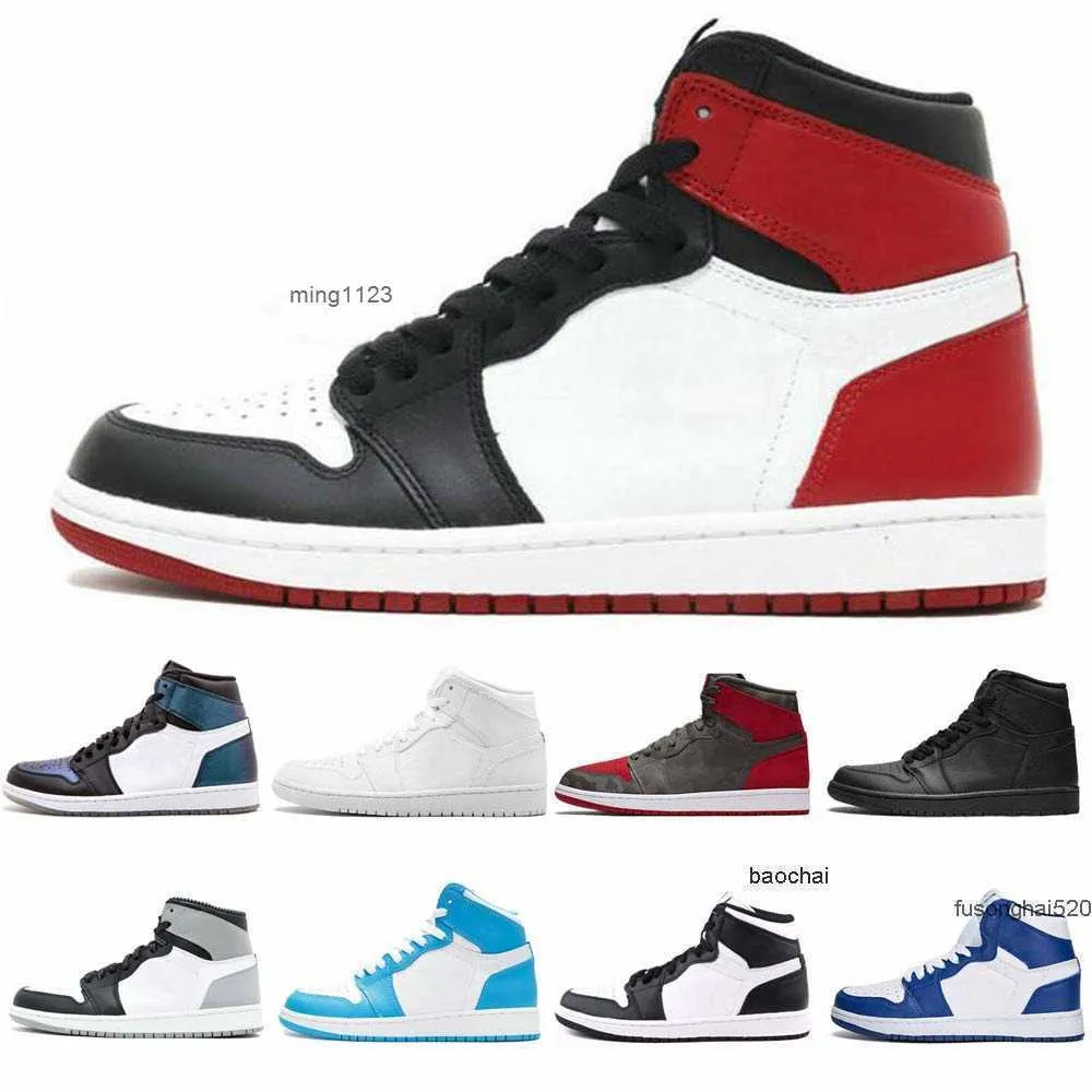 2023 Casual Origianl Jumpman 1 1S Męskie buty do koszykówki w sądzie Purple Hyper Royal University Blue Grey Shadow High Obsidian Chicago Treners