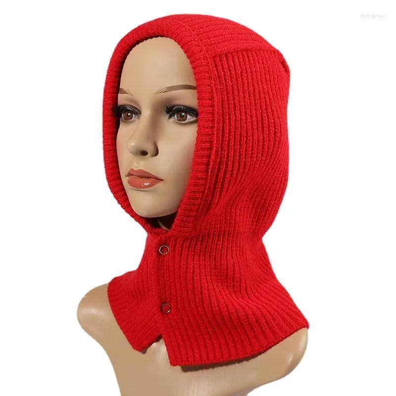 Bérets chapeau d'hiver pour femmes unisexe chapeaux tricotés mode tendance Ins Style coréen capuche et écharpe cagoule