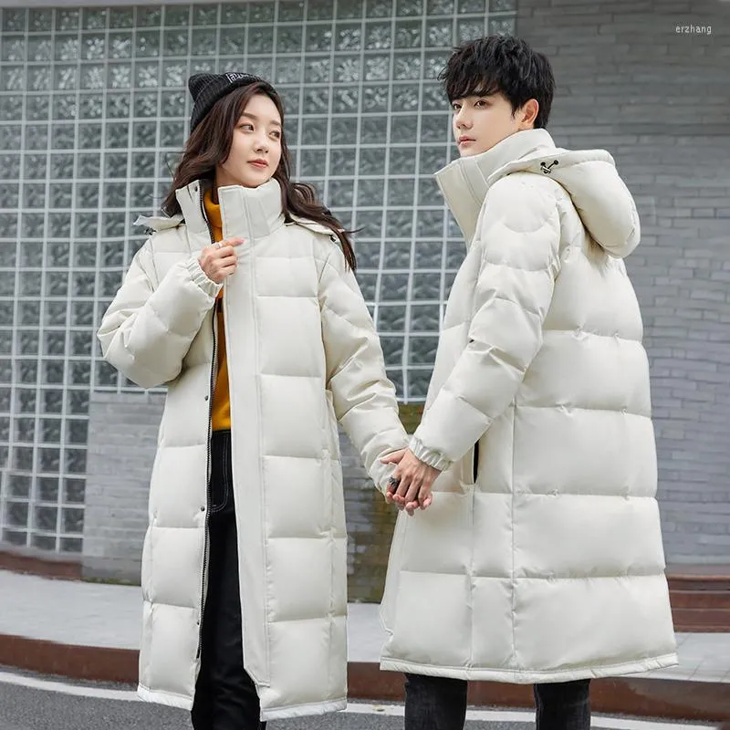 Men s Down Winter Couple Models 90 White Duck Hooded Big Pockets Youth Fashion Trend Loose Coat Thick Men Women Jacket