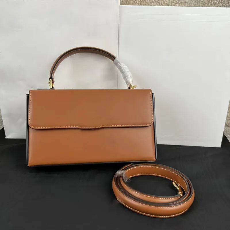 Vanity Box Tan Designer Handväska axel crossbody kuvert messenger weekender väska klassisk klaff i naturlig kalvskinn