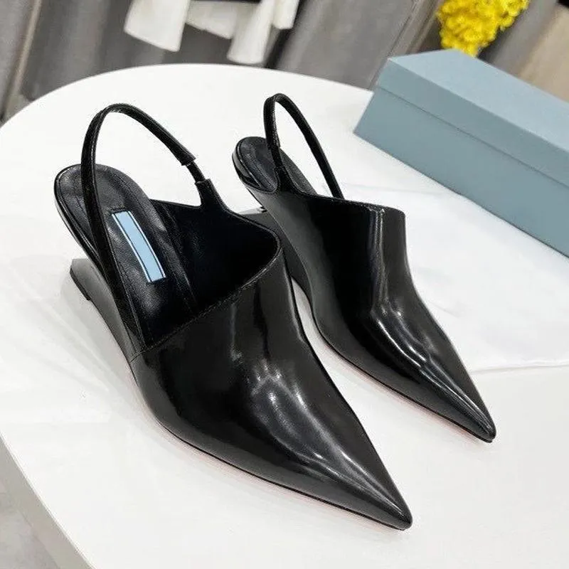 Women Sandals Dance Shoe High Heels Beach Women Shoes Party Fashion 100% Leather Pointed New Sexy Designer Super Lady Wedding Metal Belt Buckle With Box Size 34-41 Large