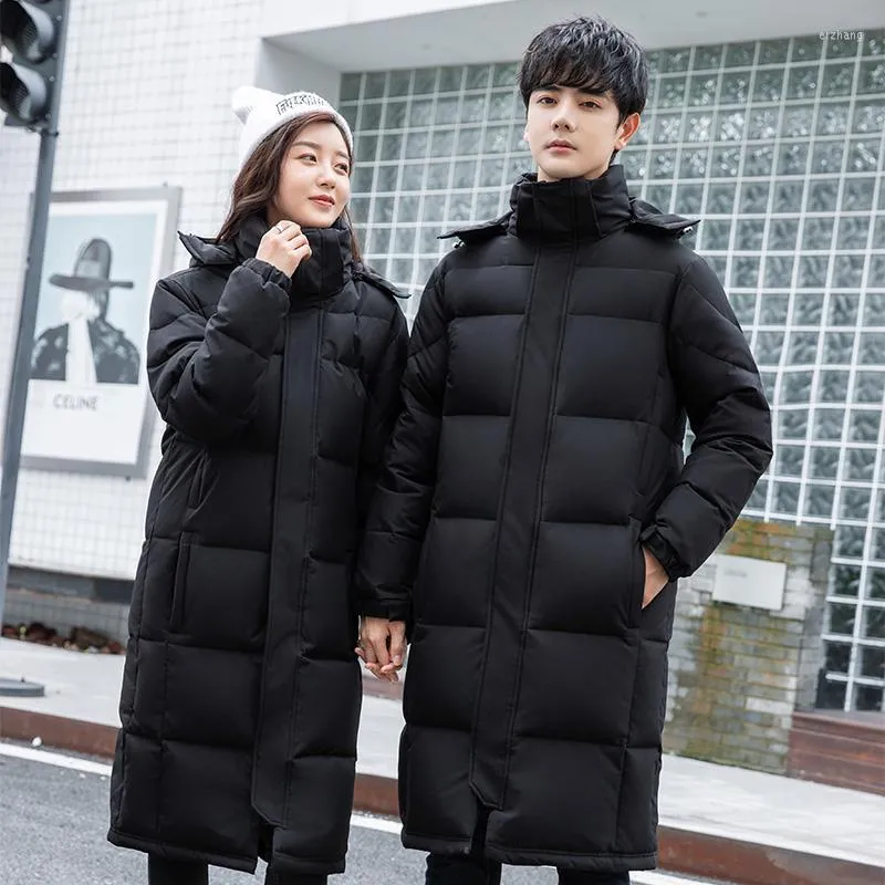 Men's Down Winter Couple Models 90% White Duck Hooded Big Pockets Youth Fashion Trend Loose Coat Thick Men Women Jacket