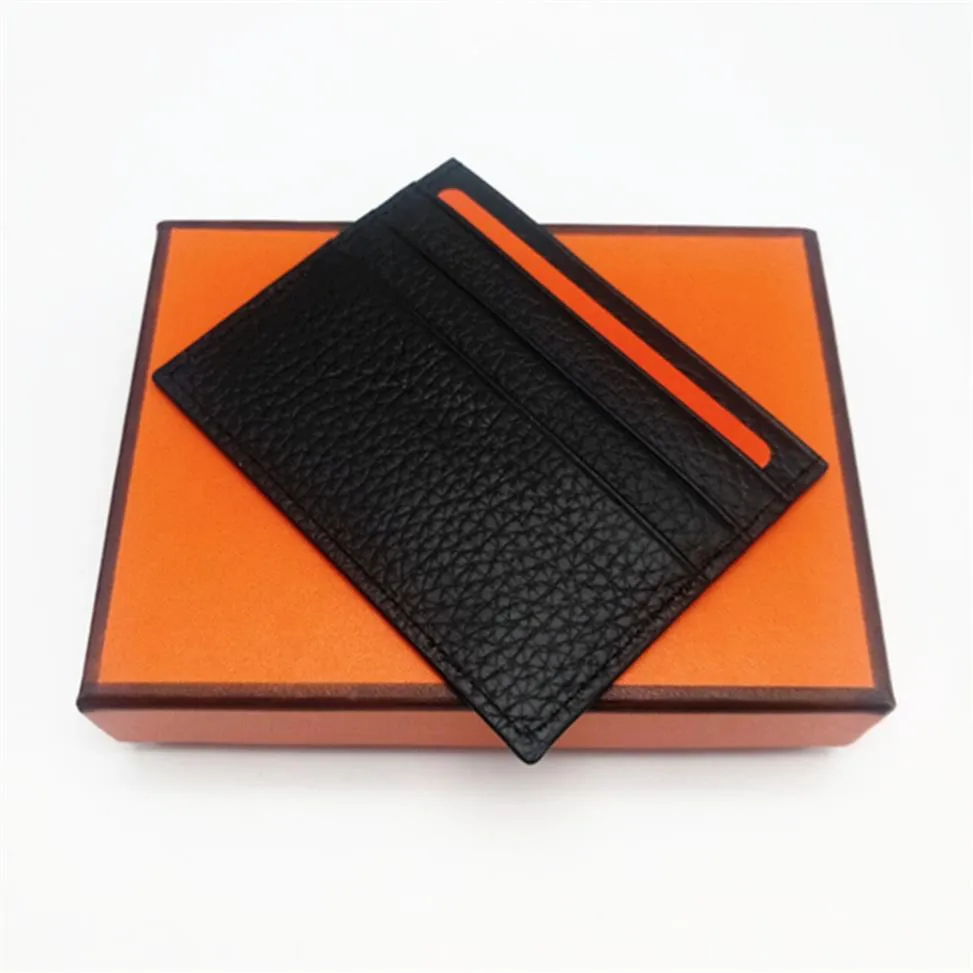 Fashion High Quality Mens Women Real Real Great Leather Credit Carte Holder Mini Wallet Bank Carte Bank Carte With Box243L