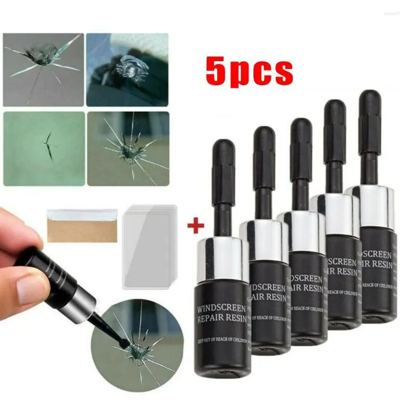 Car Wash Solutions 5PCS Automotive Windshield Repair Auto Glass Repairing Fluid Window Scratch Renovate Fixing Tool Kit