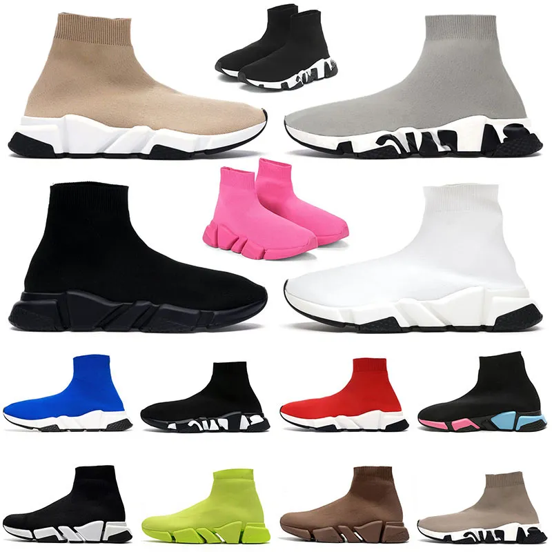 Designer 2023 Socken Schuhe Stiefel Männer Frauen 17FW Paris Luxus Plattform Sneakers Triple Weiß Schwarz Grau Graffiti Sock Boot Trainer Läufer 36-45