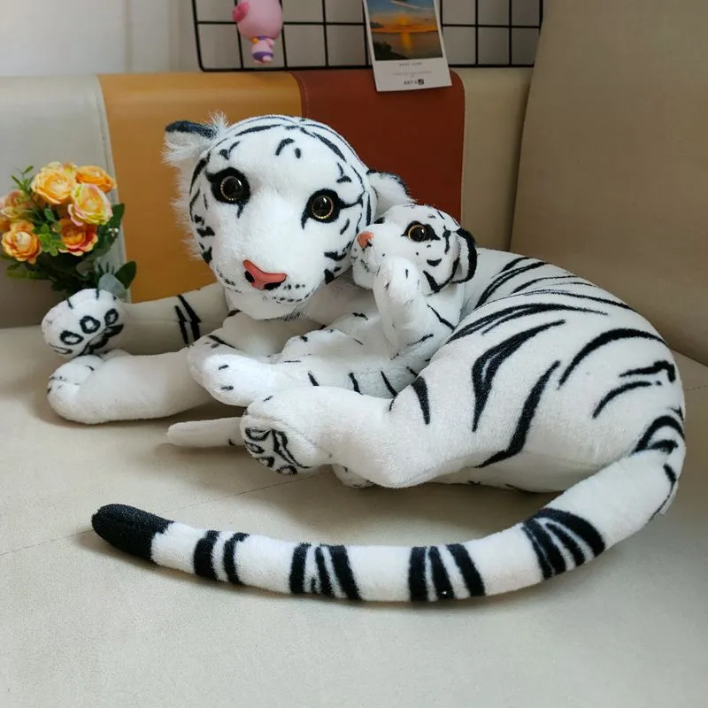 Cute Animal Little Tiger Plush Toy Big Simulation Mom Kids Tigers Stuffed Doll for Boy Girl Christmas Gift 45cm DY10117