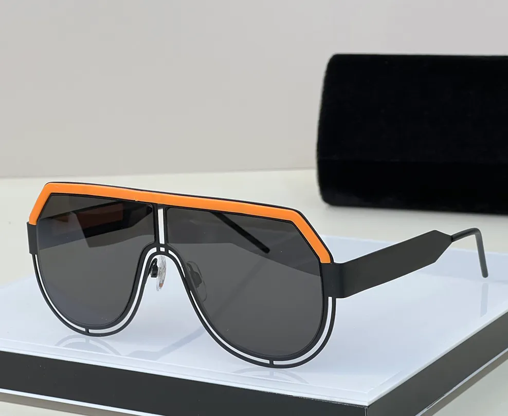 Płaskie pilotki okularowe okulary przeciwsłoneczne matowy czarny pomarańczowy/szary 2231 mężczyzn letni odcienie moda na zewnątrz Uv400 Oczoce z pudełkiem