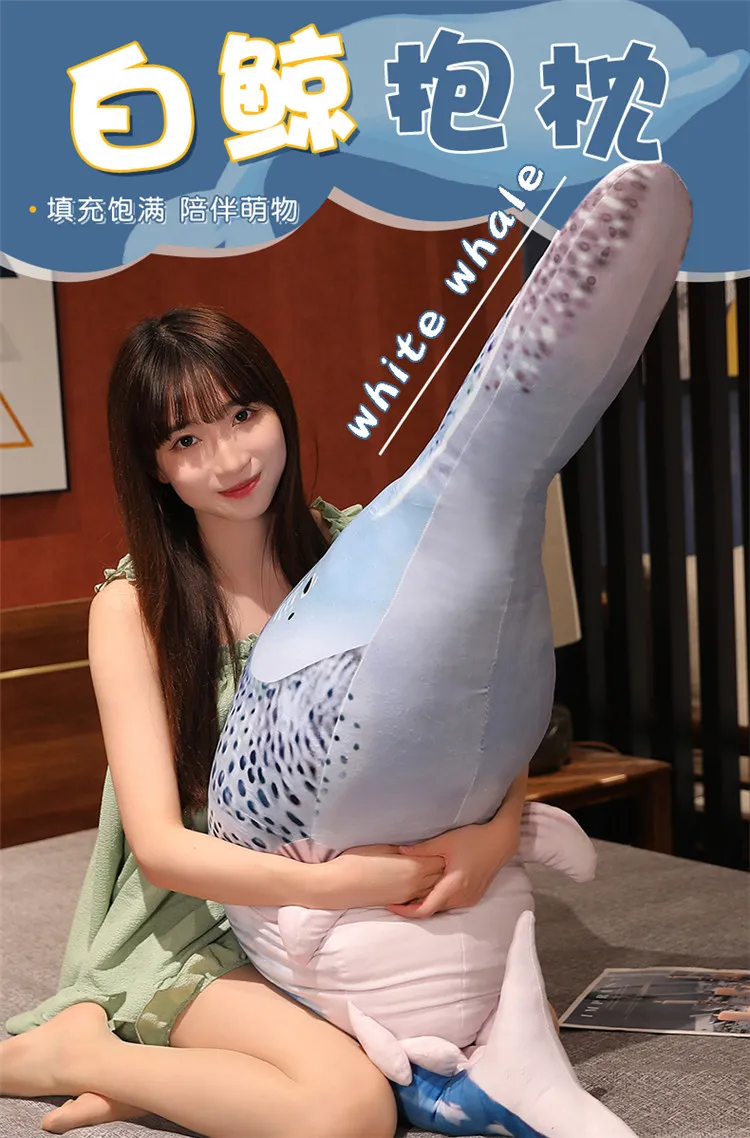 New Great White Shark Plush Toy Big Soft Animal Whale  Doll Sleeping Pillow for Baby Christmas Gift DY10111