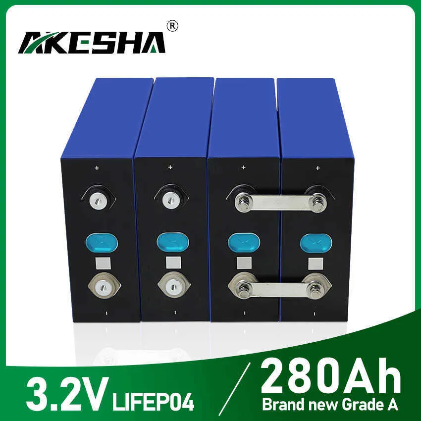 새로운 280AH 등급 A 리튬 철 포스페이트 3.2V LIFEPO4 배터리 셀 24V 48V RV 지게차 태양계 패널 EU US 세금 없음