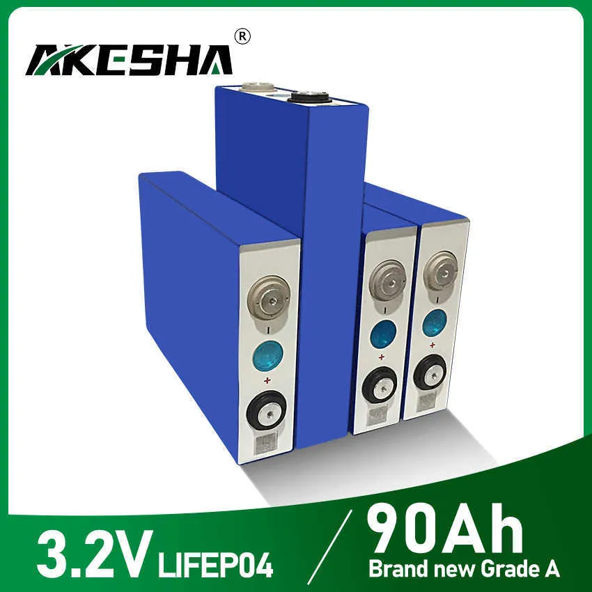3.2V LiFePO4 90Ah Battery New Rechargeable Lithium Iron Phosphate Cells Pack For Solar System EV Forklift EU US Fast Delivery