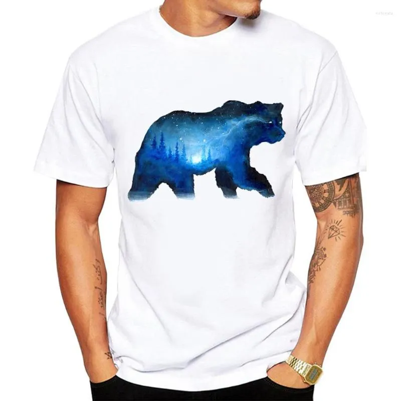 Men's T Shirts Mountain Bear White Men T-Shirt Short Sleeve O-Neck Summer Graphic Tops Tees Camiseta Hombre Accept Customized Clothing