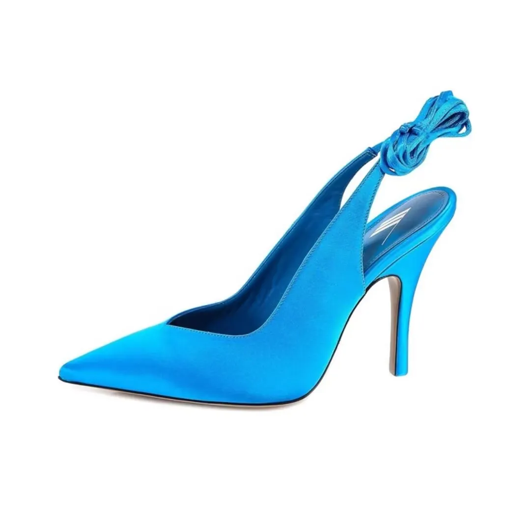 Tacco Da Stiletto Con Punta Di Punta Da Donna In Pelle Di Cuoio