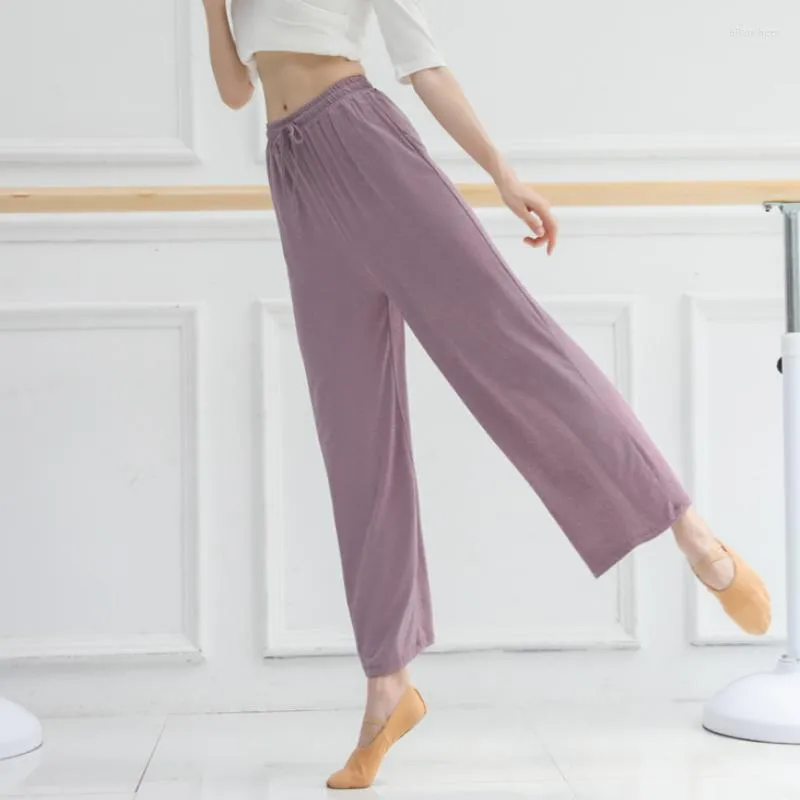 Stage Wear Women Soft Quality Latin Dance Trousers Performance Clothing Autumn Solid Color Bloomers Loose Training Pants