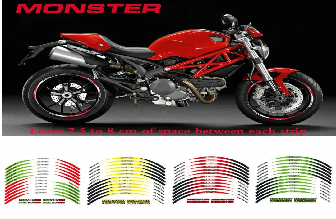 Motorcycle tire inner edge stripe protection stickers night reflective security alert durable decals for DUCATI MONSTER 695 696 798168222