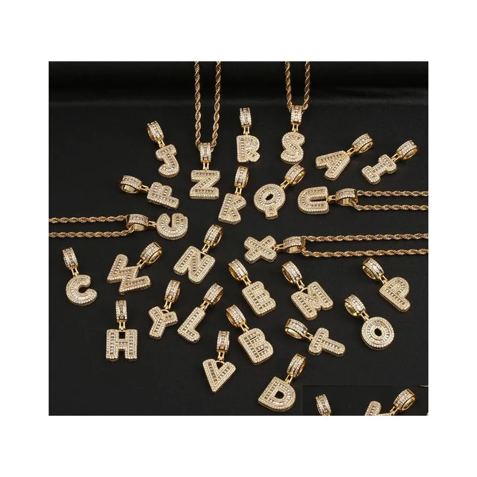 Colares pendentes Crystal 26 Letras Colar para homens Mulheres Capital personalizado AZ Nome da moda Hip Hop J￳ias P334fa Drop Deliver Dhbyt