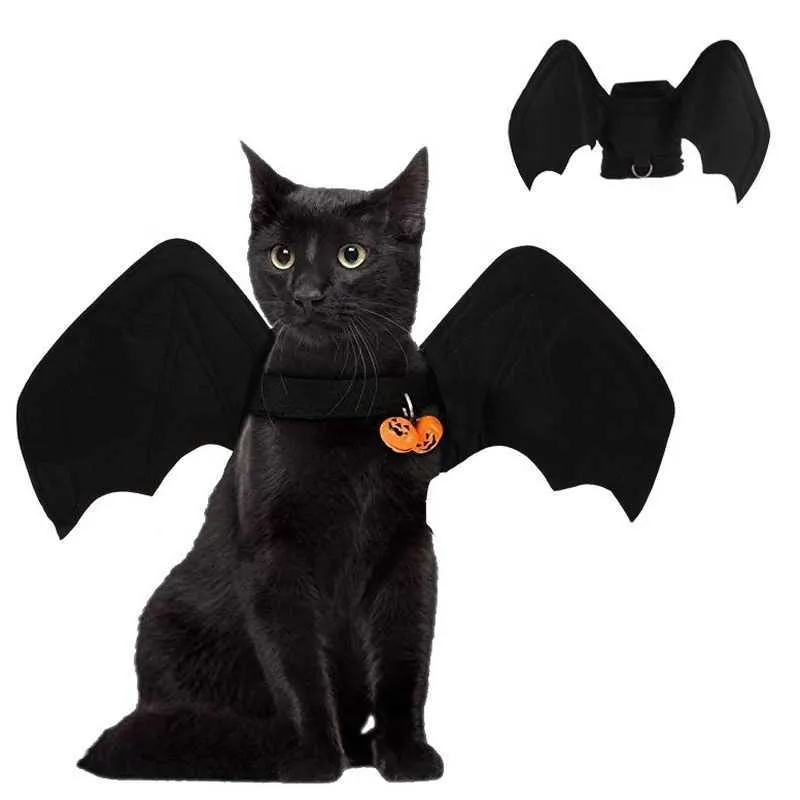 Dog Collars Leashes Cute Halloween Bat Wings for Pet Cat Costumes Cosplay Clothing Funny Harness Dress Up Accessories Supplies T221212