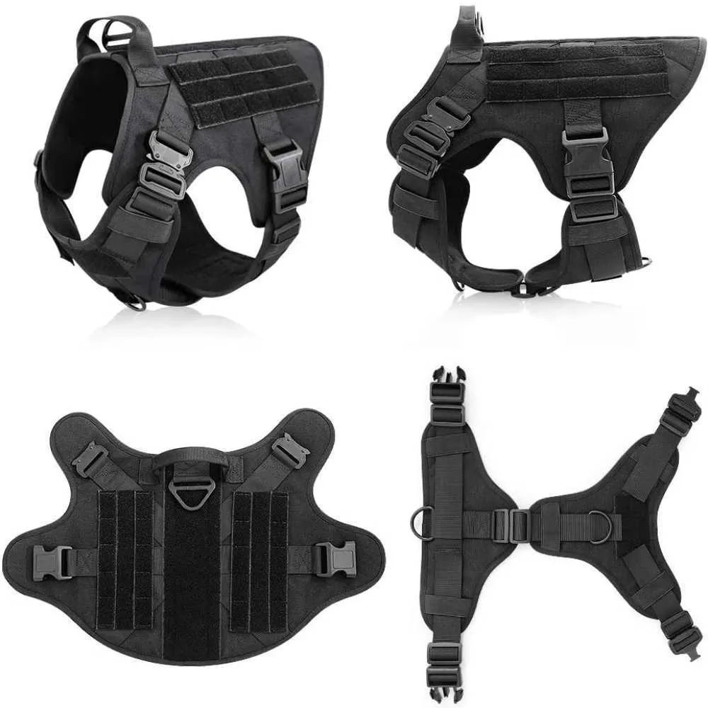 Dog Harness and Leash Set - Tactical Dog Vest Harness with Durable Nylon, Metal Buckle, Ideal for Medium to Large Dogs- Picture 2 Of 6