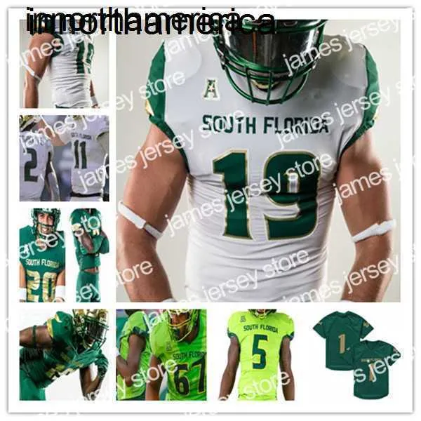 Coll￨ge personnalis￩ South Florida USF Jersey de football Timmy McClain Xavier Weaver J