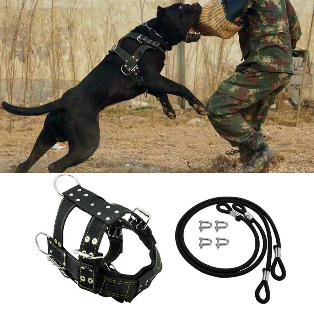 Dog Collars Leashes Strong Nylon Pet Harness Dog Training Products Large Dogs Weight Pulling Harness For German Shepherd Big Dog Agility Product T221212