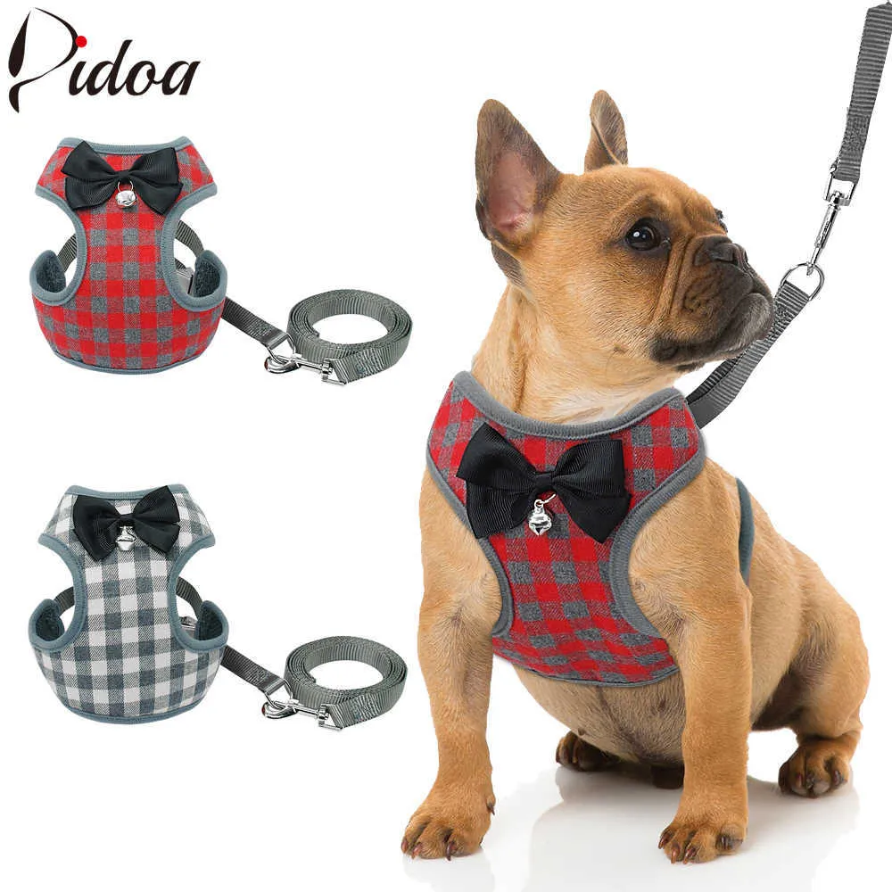 Dog Collars Leashes Small Dog Harness and Leash Set Pet Cat Vest Harness With Bowknot Mesh Padded For Small Puppy Dogs Chihuahua Yorkies Pug T221212