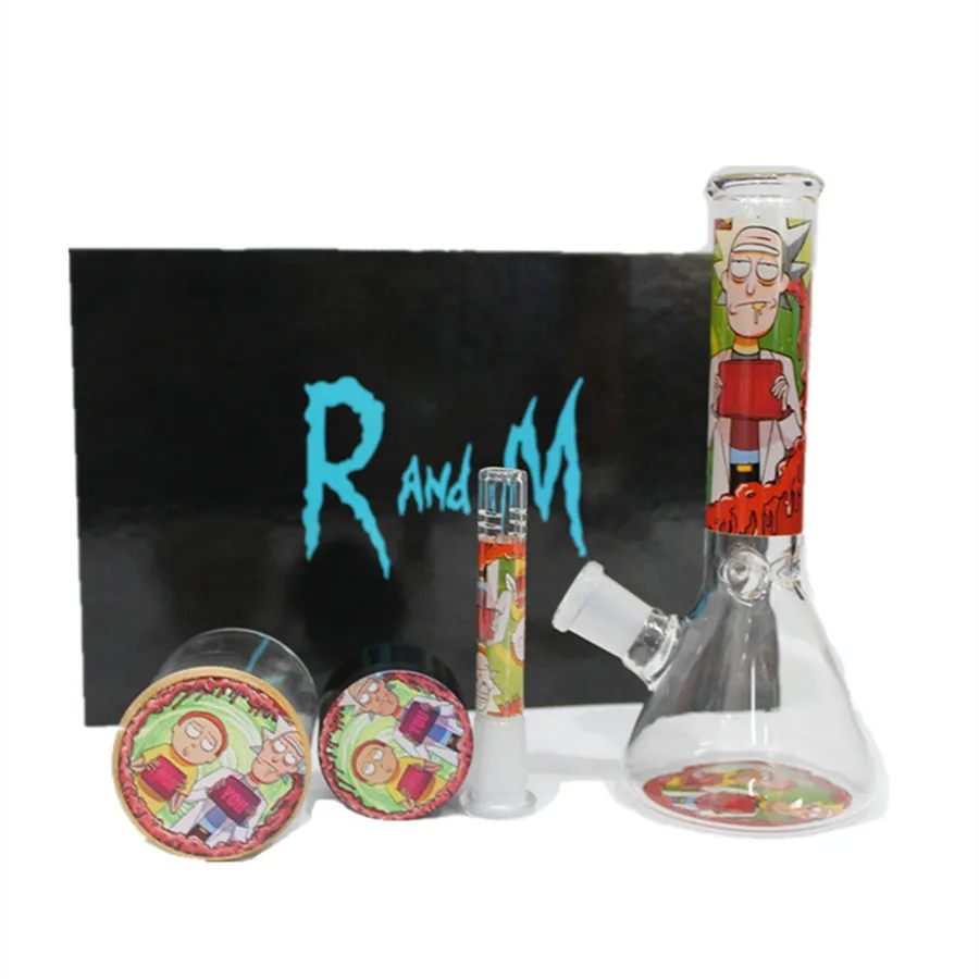 Smoking Personalized RAW Design Glass Bong Hookah Kit Thick Water Pipe With Herb Tobacco Grinder Storage Tank Accessories