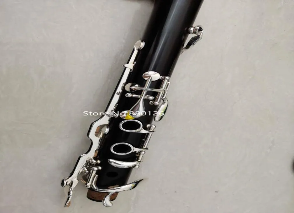 S￤ljer Clarinet 18 Keys G Tune Ebony Wood Black Silver Key Musical Instrument med Case Ing3007613