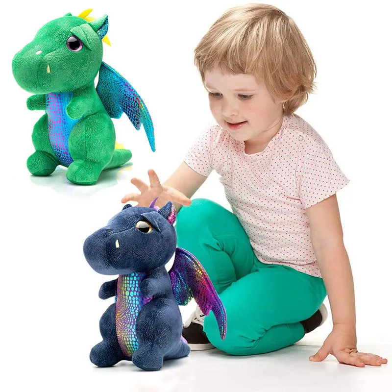 Kawaii 25cm Flying Dragon Dinosaur Soft Toy With Colorful Wing Perfect