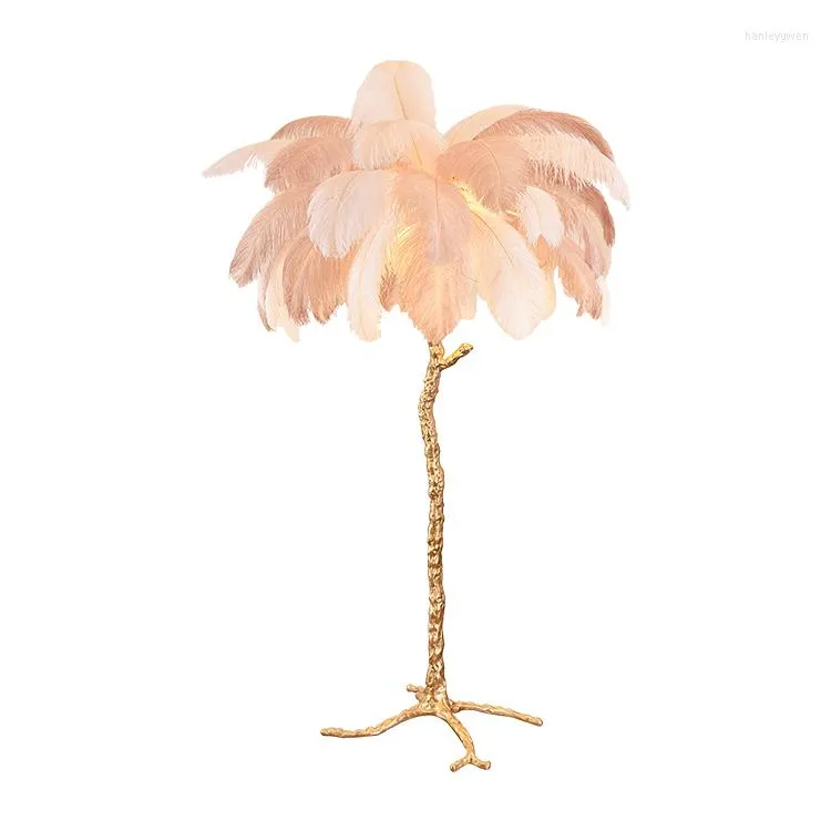 Floor Lamps Jimlite Lighting The Ostrich Feather Lamp Light Modern Copper Living Room El Removable Body