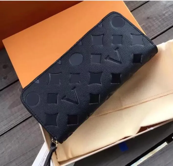 Svart empreinte dam clutch dam dam lång plånbok pu läder enkel dragkedja plånböcker klassisk majsväska korthållare plånbok korthållare vuitton väska