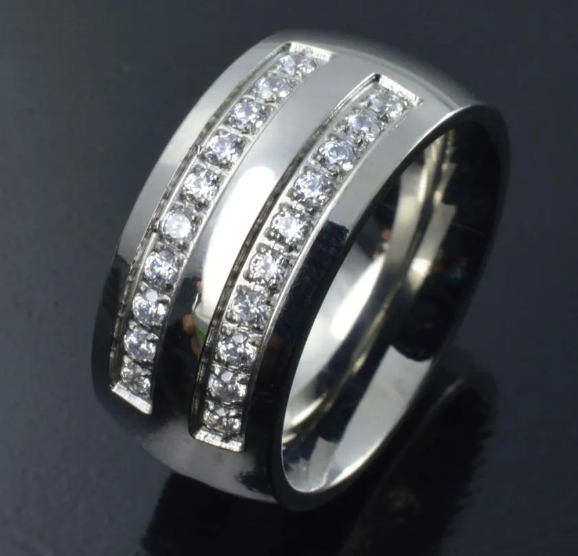 Stainless Steel CZ Wedding Engagement Ring Band R178A SIZE 8153717286