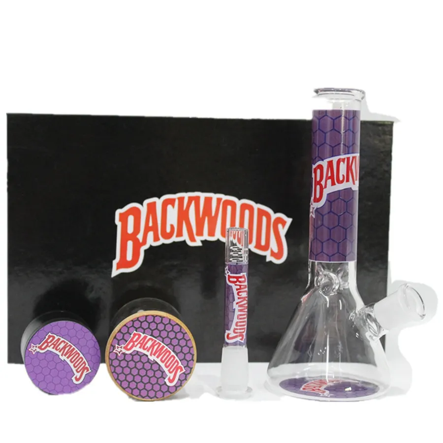 Smoking Personalized RAW Design Glass Bong Hookah Kit Thick Water Pipe With Herb Tobacco Grinder Storage Tank Accessories