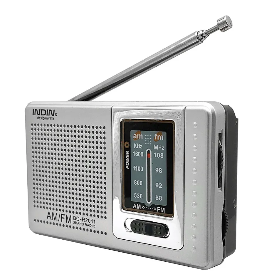Taschen-Mini-AM-Radio, 6 breite Empfangs-Teleskopantennen, Welt-FM-Empfänger, einfach zu transportieren, tragbar für Unterhaltung BC-R2011